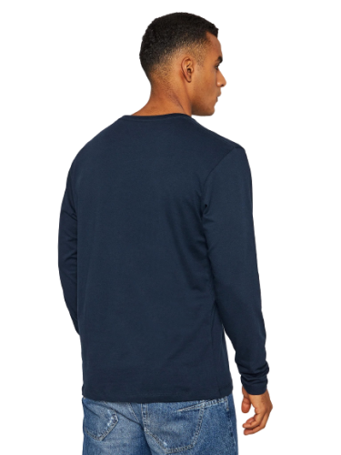 Pepe Jeans pánské triko s dlouhým rukávem tmavě modré - Velikost: XL