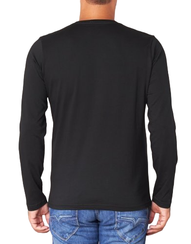 Pepe Jeans pánské triko s dlouhým rukávem černé s potiskem - Velikost: L