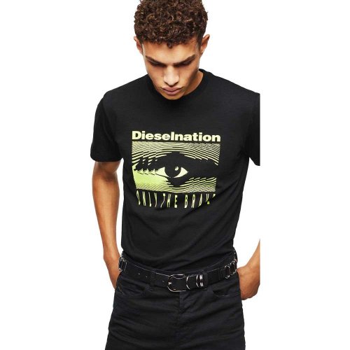 Pánské tričko Diesel T-DIEGO černé - Velikost: L