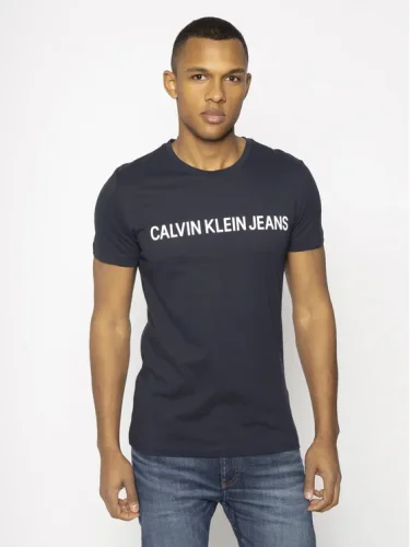 Pánské triko Calvin Klein Jeans  tmavě modré OK - Velikost: M