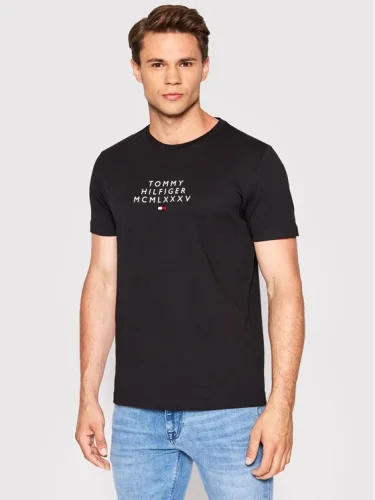 Pánské tričko Tommy Hilfiger černé - Velikost: L