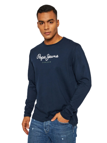 Pepe Jeans pánské triko s dlouhým rukávem tmavě modré - Velikost: M
